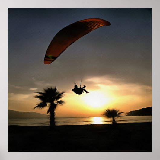 Dropzone am Duskischen Abenteuer Paragliding Art Poster (Vorne)