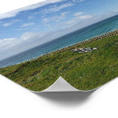 Droskyn Point Perranporth Klippe oben Sonnenuhr Poster (Ecke)