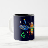 Drosophila - Genetiker-Geist Zweifarbige Tasse (Vorderseite Links)