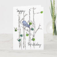 Drossel-Baum-Federalles Gute zum Geburtstag