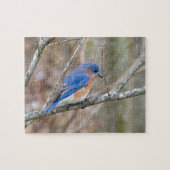 Drossel-blauer Vogel im Baum Puzzle (Horizontal)