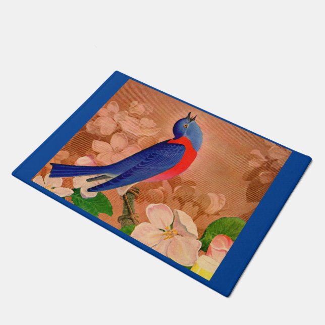 Drossel des Glückes Fußmatte (Schrägansicht)