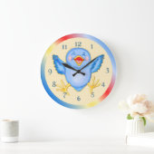 Drossel des Glückes Große Wanduhr (Zuhause)