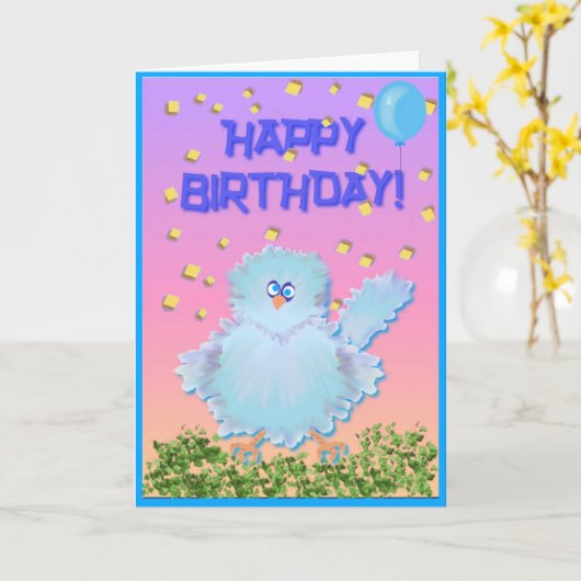 Drossel des Glückes Karte (Gelbe Blume)