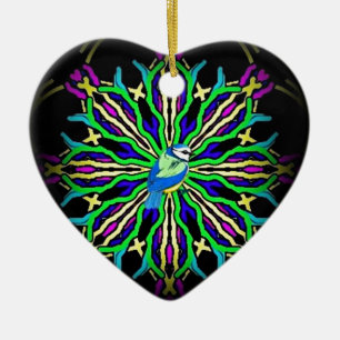 Drossel in einer gewundenes Kaleidoskop Keramikornament