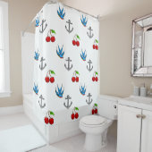 Drossel-Kirschanker-Muster die Fünfzigerjahre der Duschvorhang (Beispiel)