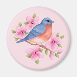 Drossel mit rosa Blumen-Magneten Magnet