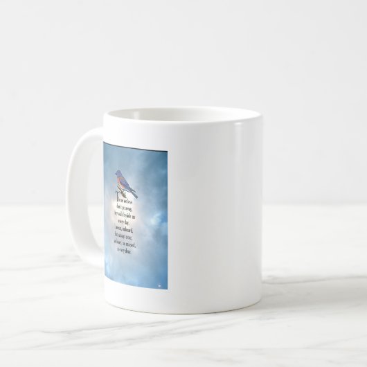 Drossel-"so geliebtes" Gedicht Kaffeetasse (Vorderseite Links)