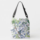 Drossel-Vogel-Windeborage-BlumenTaschen-Tasche Tragetaschen Mit Langen Trägern (Vorderseite)