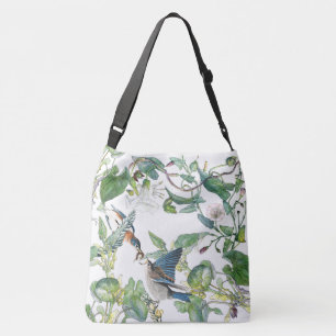 Drossel-Vogel-Winden-Blumen-Taschen-Tasche Tragetaschen Mit Langen Trägern