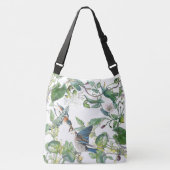 Drossel-Vogel-Winden-Blumen-Taschen-Tasche Tragetaschen Mit Langen Trägern (Vorderseite)