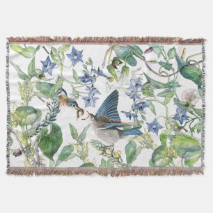 Drossel-Vogel-Winden-Blumenthrow-Decke Decke
