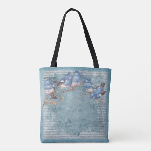 Drosseln des Glückes - Pastellblau - Handtasche (Rückseite)