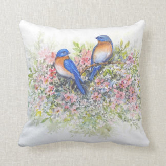 Drosseln und Blüten-Kissen Kissen