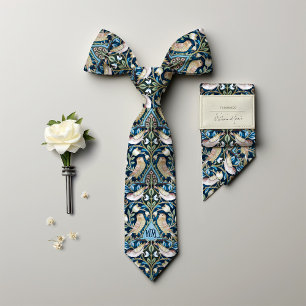 Drosseln Vögel Monogramm William Morris Herren Krawatte
