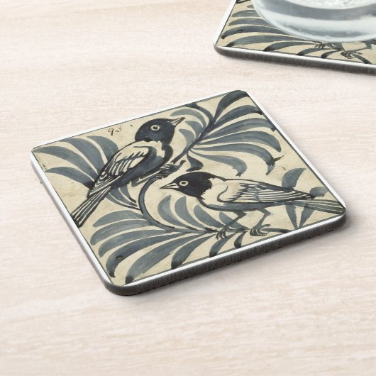 Drosseln (w/c auf Papier) Untersetzer (Linke Seite)