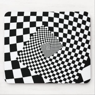 Droste Checkered Spiral Mousepad