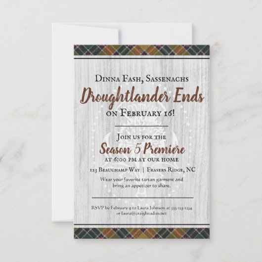 Droughtlander endet Party Einladung (Vorderseite)