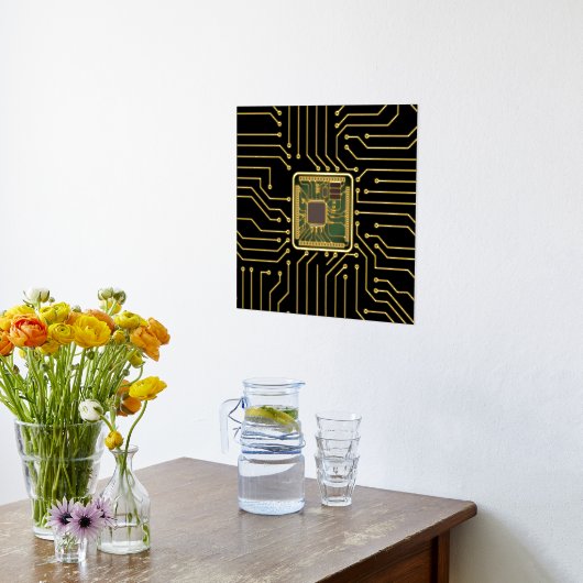 Druck auf dem Computer-Chip (Ablage(Küche))