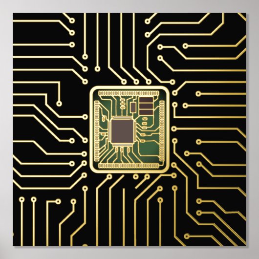 Druck auf dem Computer-Chip (Vorderseite)