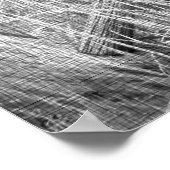 Druck auf dem schwarzen und weißen Wagenrad Poster (Ecke)