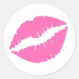 Druck auf den Lipstick Runder Aufkleber