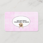 Druck auf Gingham Pet Grooming Visitenkarte (Rückseite)