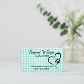 Druck auf Gingham Pet Grooming Visitenkarte (Stehend Vorderseite)