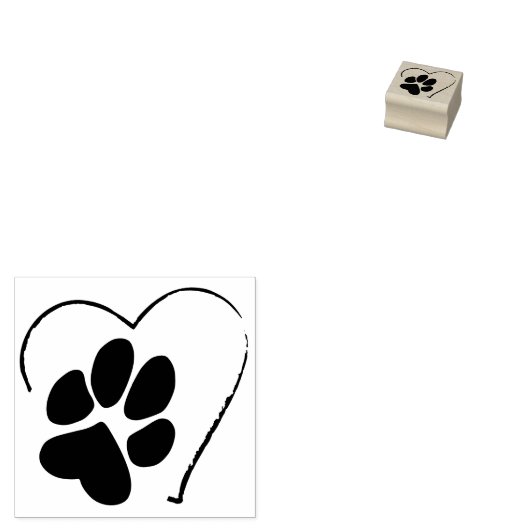 Druck auf Herz Niedlicher einfacher Hund Lover Gummistempel (Stempel)