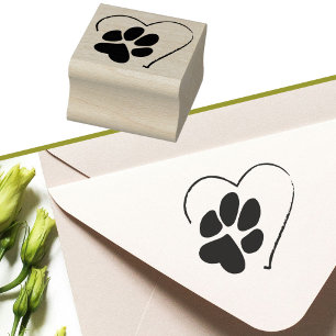 Druck auf Herz Niedlicher einfacher Hund Lover Gummistempel