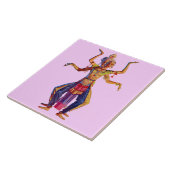 Druck balinesischer Tänzer Fliese (Seite)