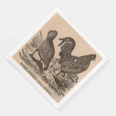 Druck Bucks Landkreis Hühner aus dem 19. Jahrhunde Serviette (Ecke)