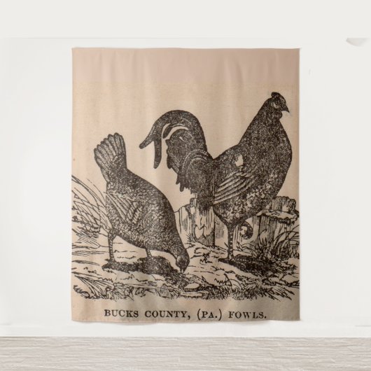 Druck Bucks Landkreis Hühner aus dem 19. Jahrhunde Wandteppich (Vorderseite)