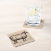 Druck Cotswold Schafe aus dem 19. Jahrhundert Rechteckiger Pappuntersetzer (Vor Ort)