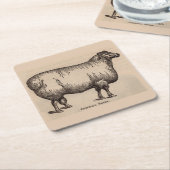 Druck Cotswold Schafe aus dem 19. Jahrhundert Rechteckiger Pappuntersetzer (angewinkelt)