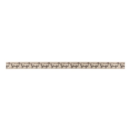 Druck Cotswold Schafe aus dem 19. Jahrhundert Satinband (Vorderseite)