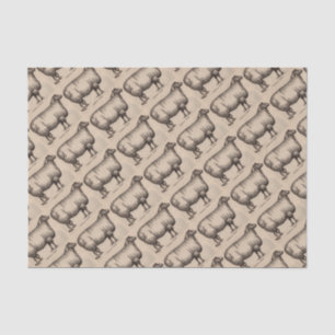 Druck Cotswold Schafe des 19. Jahrhunderts Seidenpapier