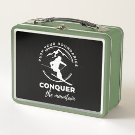 Drück deine Grenzen, erobere den Berg" Metall Brotdose