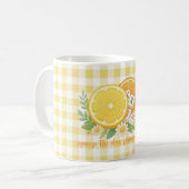 Drück den Tag Citrus Gingham Mahjong Kaffeetasse (Vorderseite Links)