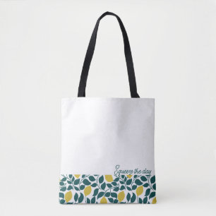 Drück den Tag Zitrone, Handgezeichnete Zitrusfrüch Tasche