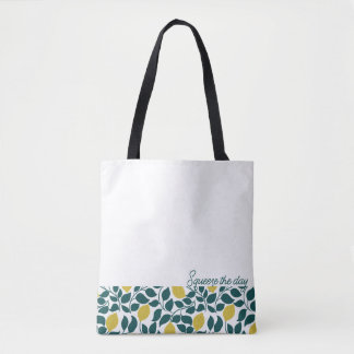 Drück den Tag Zitrone, Handgezeichnete Zitrusfrüch Tasche