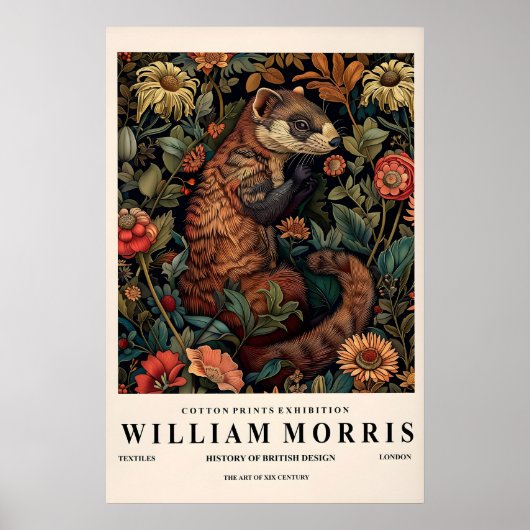 Druck der Botanik Frettchen im Stil von William Mo Poster (Vorne)