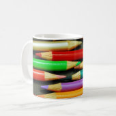 Druck der bunten Bleistifte Kaffeetasse (Vorderseite Links)