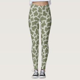 Druck der grünen Kuh Leggings
