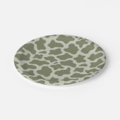 Druck der grünen Kuh Pappteller (Schrägansicht)