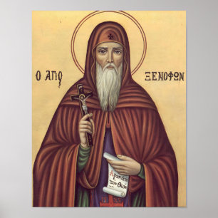 Druck der Ikone des Hl. Xenophon von Konstantinope Poster