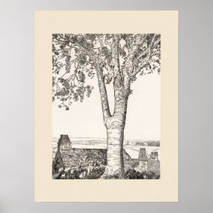 Druck der kornischen Landschaft, Eleanor Hughes Na Poster