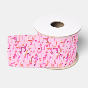 Druck der musikalischen Anmerkungen - Rosa, multi Ripsband