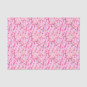 Druck der musikalischen Anmerkungen - Rosa, multi Seidenpapier