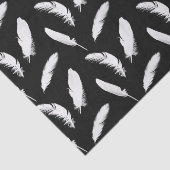 Druck der weißen Feder auf Schwarzem Seidenpapier (Ausschnitt)